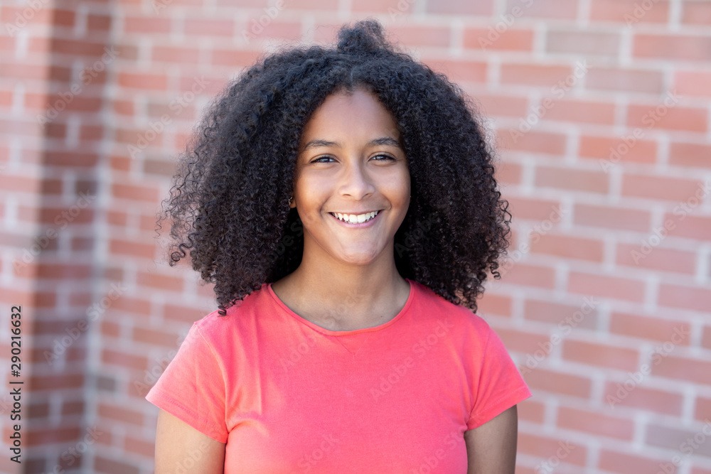 Teenager girl with a beautiful afro hair Teenager girl with a beautiful afro hair