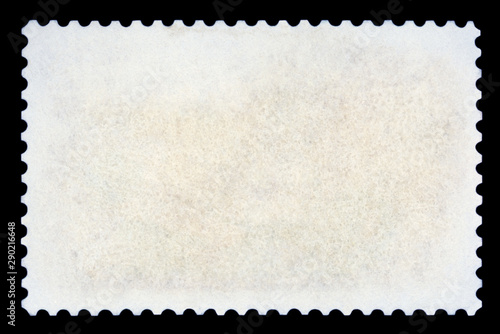 Blank postage stamp - Isolated on Black background