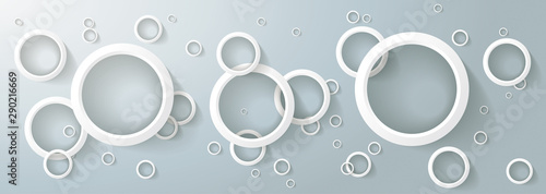 Abstract White Rings Gray Space Header Gravity