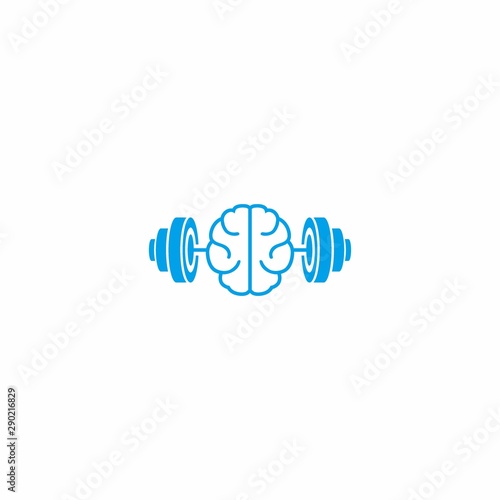 Brain Barbell Gym Fitness Logo Design Modern Template