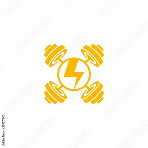 Power Energy Barbell Gym Fitness Logo Design Modern Template