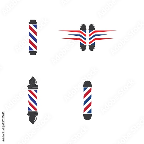 Barber pole set  logo ilustration