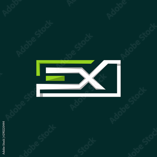 Letter EX Square Creative Modern Icon Logo Design Template Element Vector Illustration