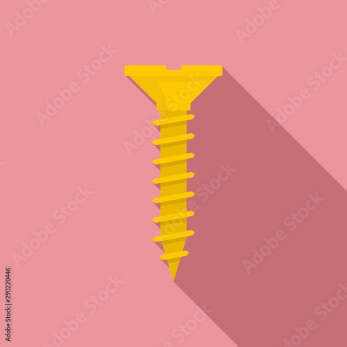 Screw-bolt head icon. Flat illustration of screw-bolt head vector icon for web design