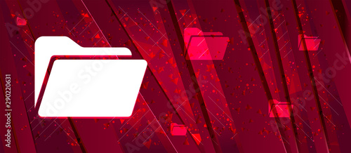 Folder icon Abstract design bright red banner background