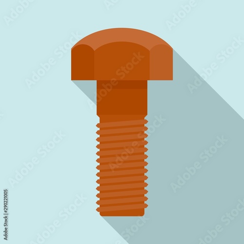 Construction screw bolt icon. Flat illustration of construction screw bolt vector icon for web design