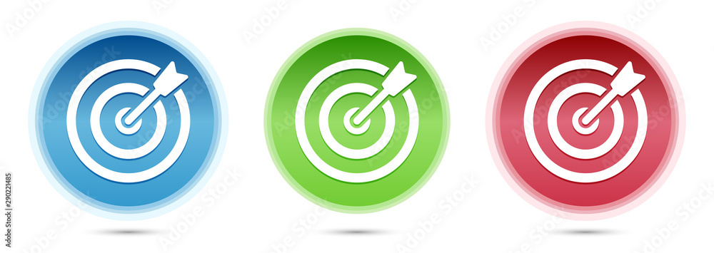 Target arrow icon glass round buttons set illustration Target arrow icon glass round buttons set illustration
