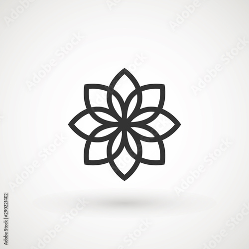 Flower Icon in trendy flat style isolated on white background. Spring symbol for your web site design, logo, app, UI. Vector illustration.