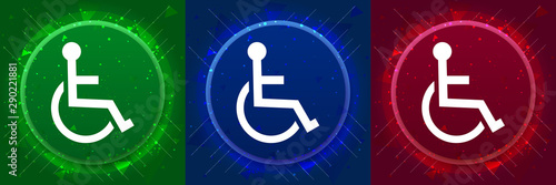 Wheelchair handicap icon elegant modern design abstract buttons set illustration