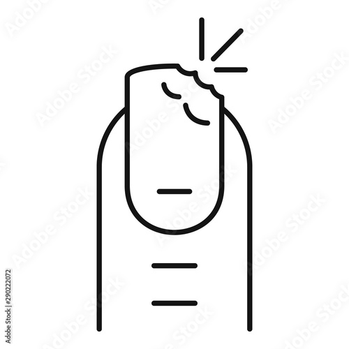 Finger nail broken icon. Outline finger nail broken vector icon for web design isolated on white background