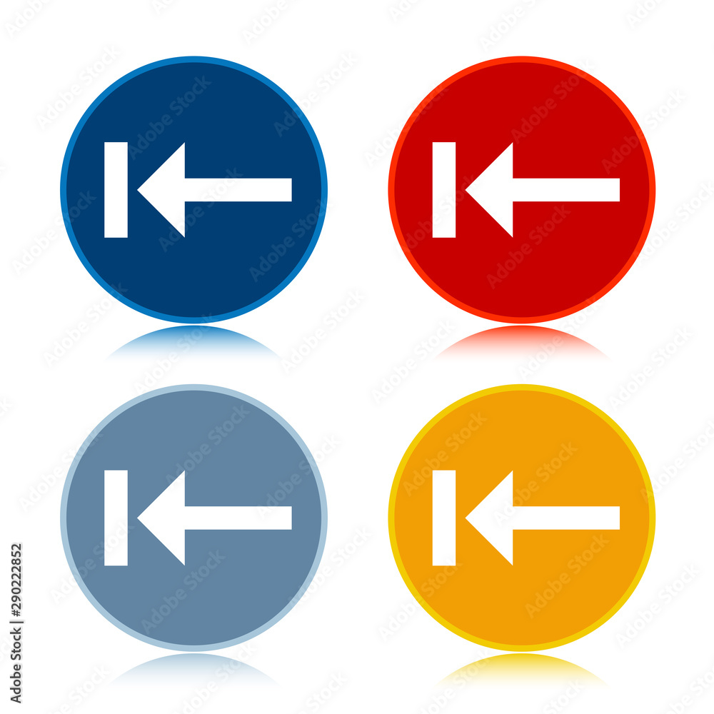 Back icon trendy flat round buttons set illustration design Back icon trendy flat round buttons set illustration design