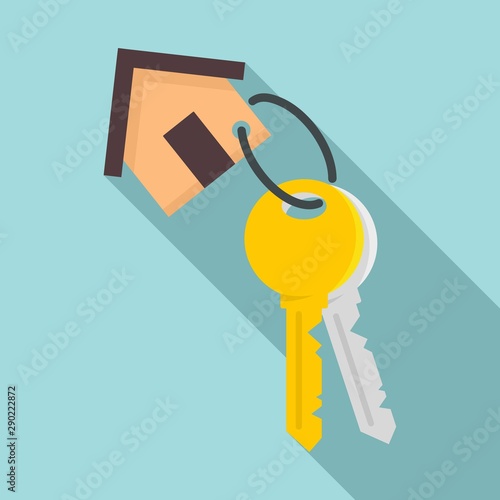 House keys mortgage icon. Flat illustration of house keys mortgage vector icon for web design