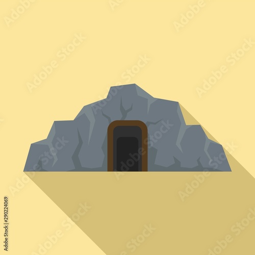 Coal industry mine icon. Flat illustration of coal industry mine vector icon for web design