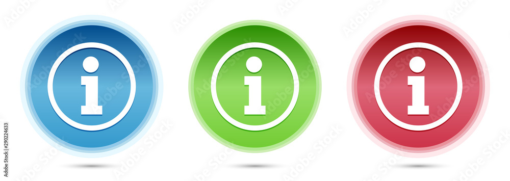Info icon glass round buttons set illustration Info icon glass round buttons set illustration