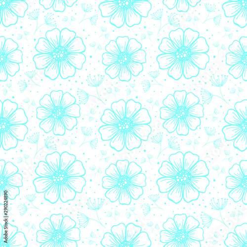Light green floral seamless pattern. Design element for textile, fabrics, scrapbooking, wallpaper and etc..