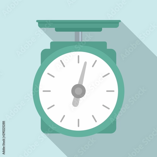 Grocery scales icon. Flat illustration of grocery scales vector icon for web design