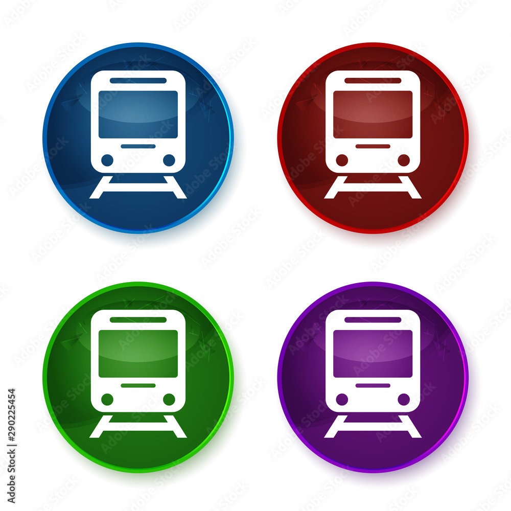 Train icon shiny round buttons set illustration Train icon shiny round buttons set illustration