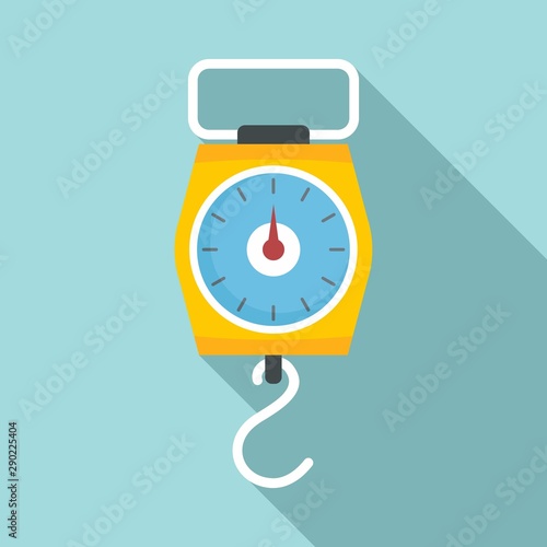 Hand hook scales icon. Flat illustration of hand hook scales vector icon for web design