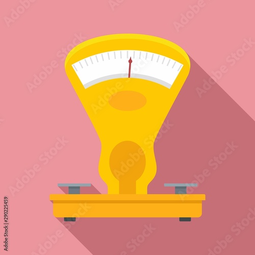 Retro mechanical scales icon. Flat illustration of retro mechanical scales vector icon for web design