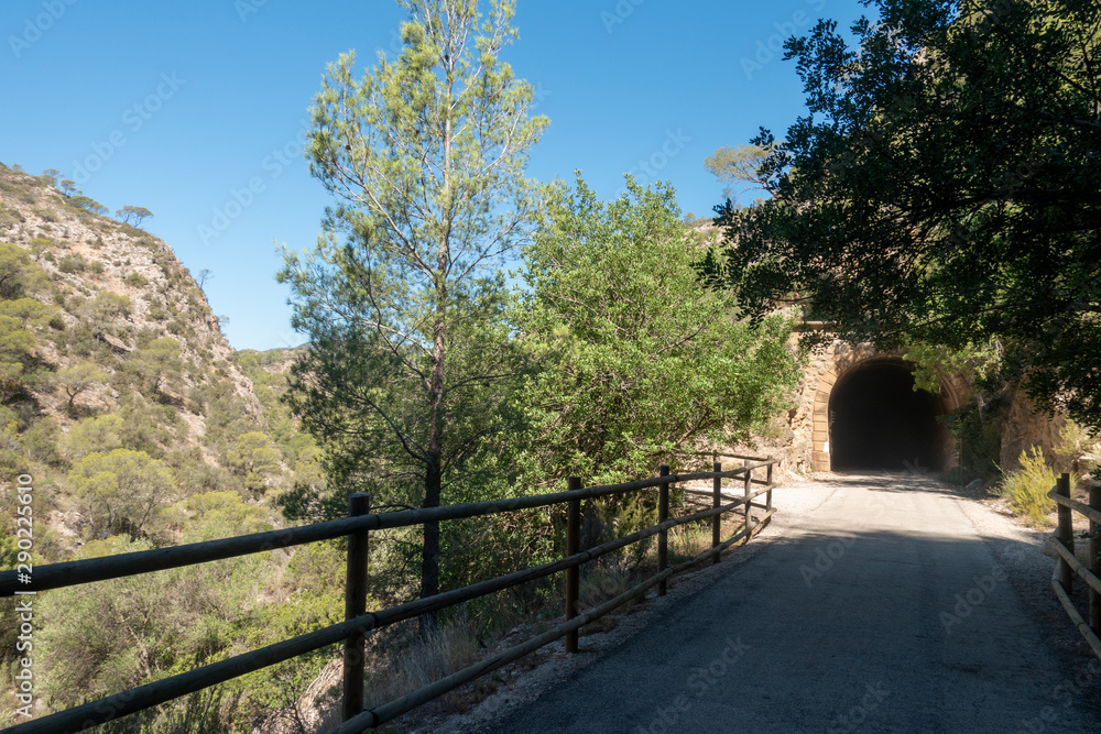 A tunnel in the greenway of the Ebro in Tarragona