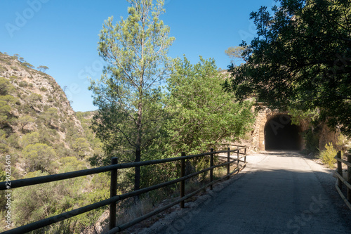 A tunnel in the greenway of the Ebro in Tarragona