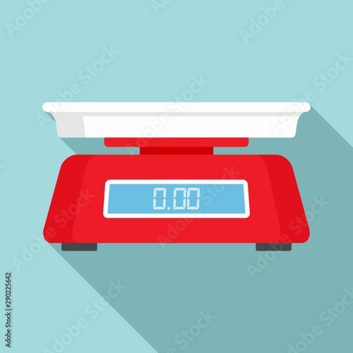 Vegetables digital scales icon. Flat illustration of vegetables digital scales vector icon for web design