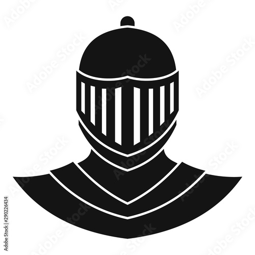 Knight helmet avatar icon. Simple illustration of knight helmet avatar vector icon for web design isolated on white background