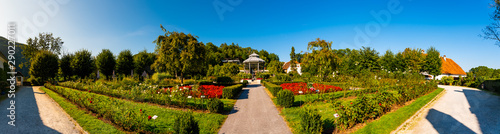 Herberstein palace gardens in Herbersteinpanorama . Rose Gardenn, Tourist spot vacation destination. photo