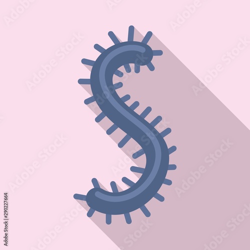 Worm bacteria icon. Flat illustration of worm bacteria vector icon for web design