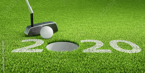 Golfball beim Putten 2020