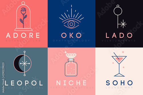 Elegant logo set in line style