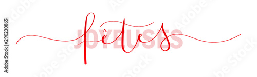 Bannière calligraphique "JOYEUSES FÊTES" 