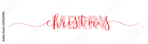 MERRY CHRISTMAS red vector mixed typography banner