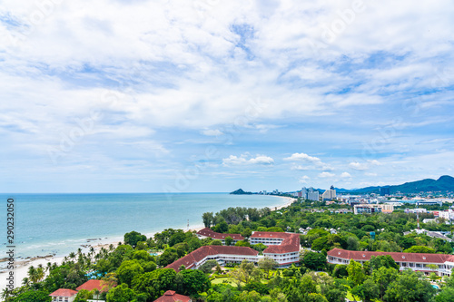Beautiful landscape and cityscape in hua hin city around sea ocean bay