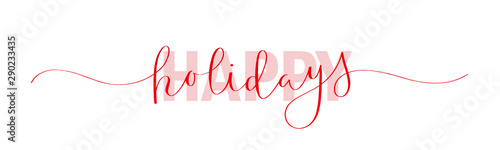 HAPPY HOLIDAYS red vector mixed typography banner