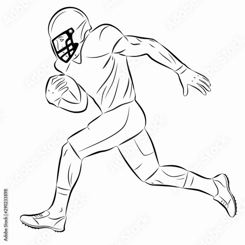 isolated illustration of a football player, vector drawing