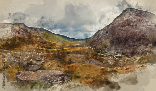 Digital watercolor painting...
