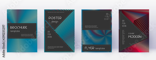 Black brochure design template set. Red abstract l