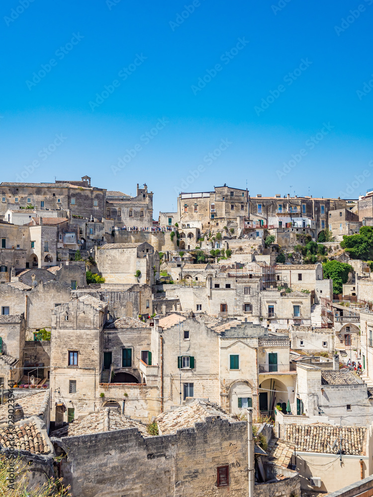 Panoramic view of the Sassi di Matera, prehistoric historic center, UNESCO WHS