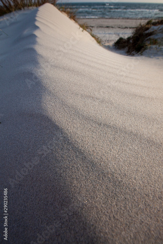 Sand ridge formation on the beach 