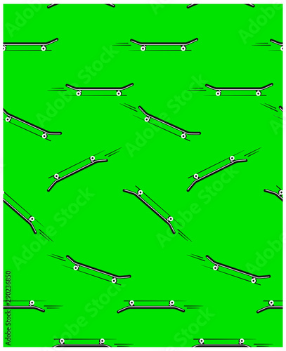 Wallpaper Mural Skateboard pattern. Seamless bright abstract pattern with skateboard. Prints for T-shirts, textiles, clothes, sports, and more Torontodigital.ca