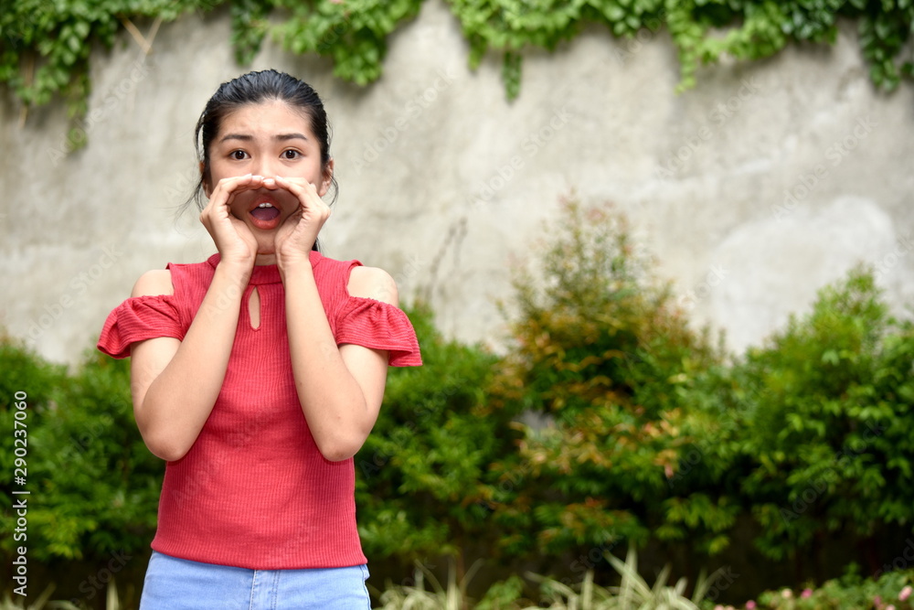 Fototapeta premium An A Filipina Female Shouting