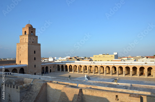 The Great Mosque in the Tunisian town Kairouan or Kairwan