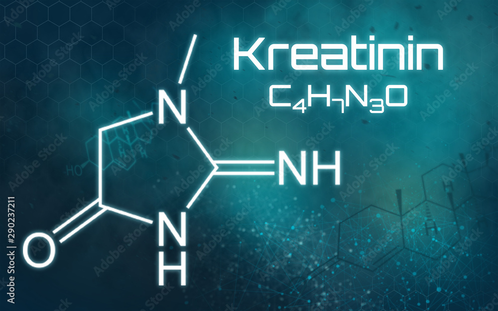 Chemische Formel von Kreatinin Chemische Formel von Kreatinin