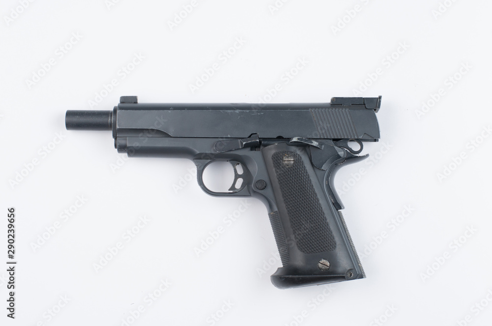Gun isolated on white background.Pistol isolated Gun isolated on white background.Pistol isolated