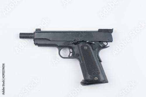 Gun isolated on white background.Pistol isolated