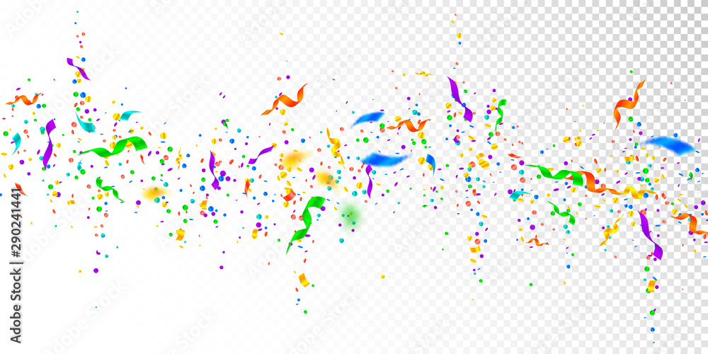 Streamers and confetti. Colorful tinsel and foil r Streamers and confetti. Colorful tinsel and foil r