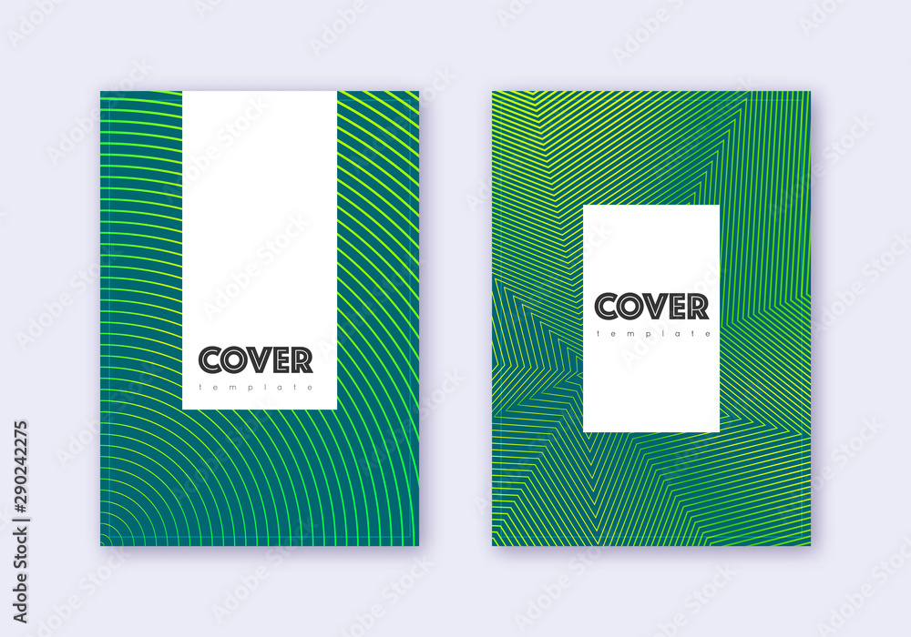 Hipster cover design template set. Green abstract Hipster cover design template set. Green abstract