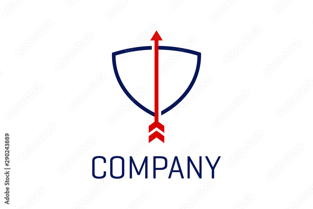 shield and arrow concept, shields logo template, archery icon illustration