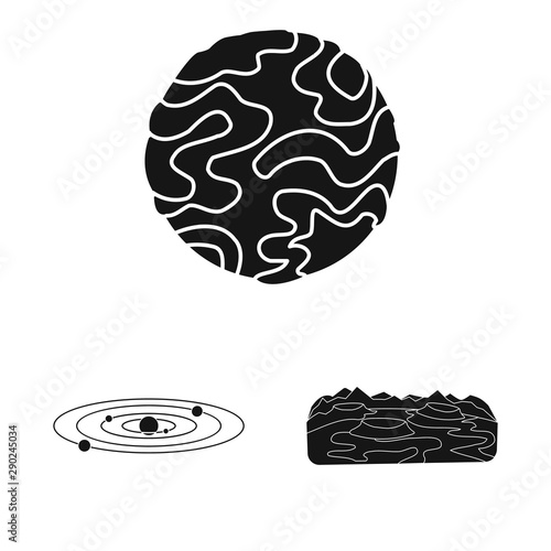 Vector illustration of colonization and sky logo. Collection of colonization and galaxy stock symbol for web.